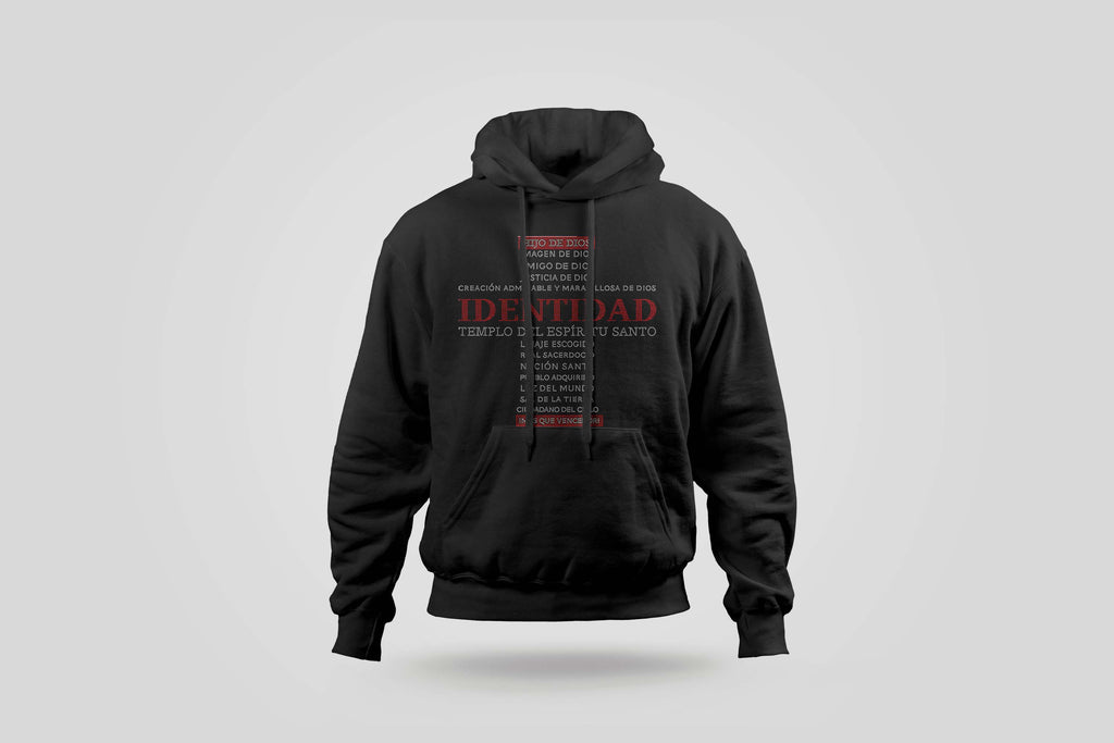 Black Identitad Rhinestone Hoodie