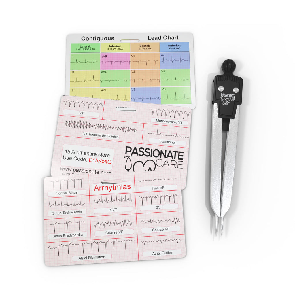 EKG Caliper Plus EKG Educational Cards