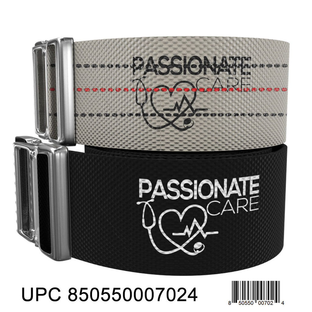 Transfer Belt - 2 For 1 Physical Therapy Gait Belt with Metal Buckle. 60 inch Beige plus a bonus 70 inch Black Strap.